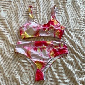 Pink & Yellow Tie Dye Bikini